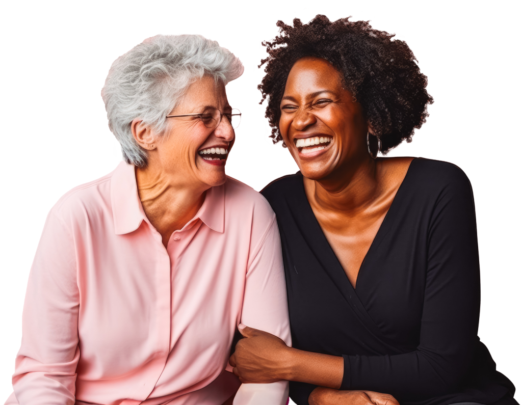 Women’s wellbeing support Scotland two women laughing