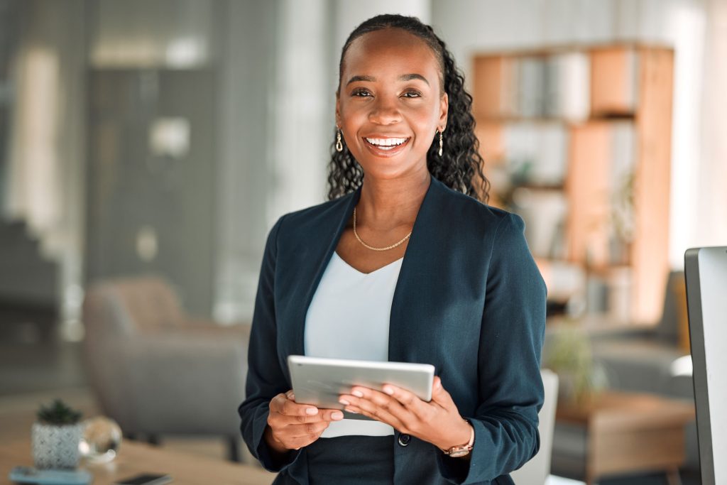 Women’s wellbeing support Scotland a business woman smiling